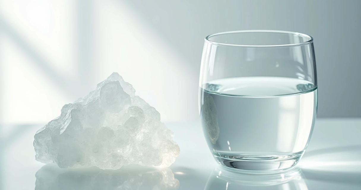 Cristal brilhando ao lado de copo de água iluminado 