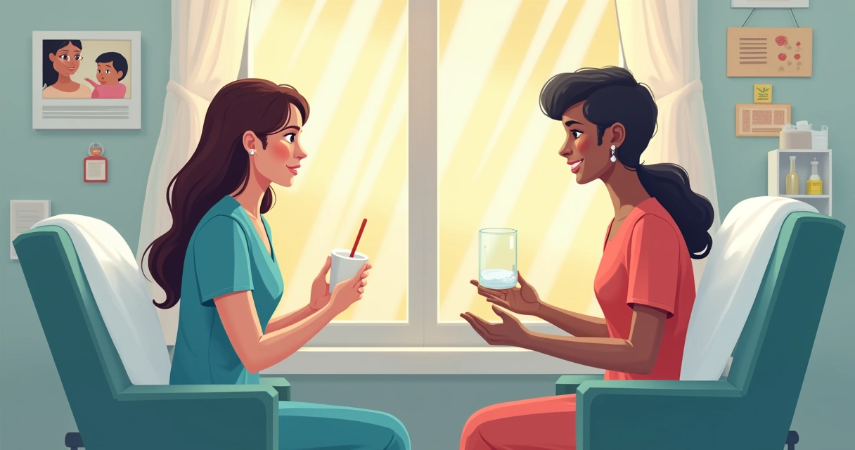 Enfermeiro conversa com paciente sobre cuidados de prevenção 
