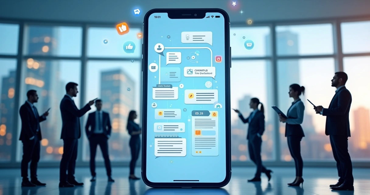 Pessoas interagindo em plataforma digital antes do evento 