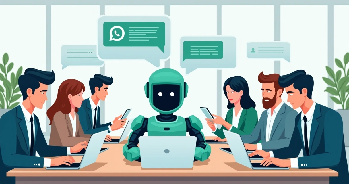 Colaboradores sendo notificados por um chatbot 
