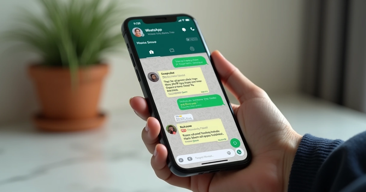 Tela de smartphone mostrando poucos participantes ativos em uma conversa de grupo 