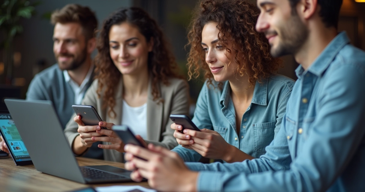 Equipe respondendo clientes nas redes sociais 