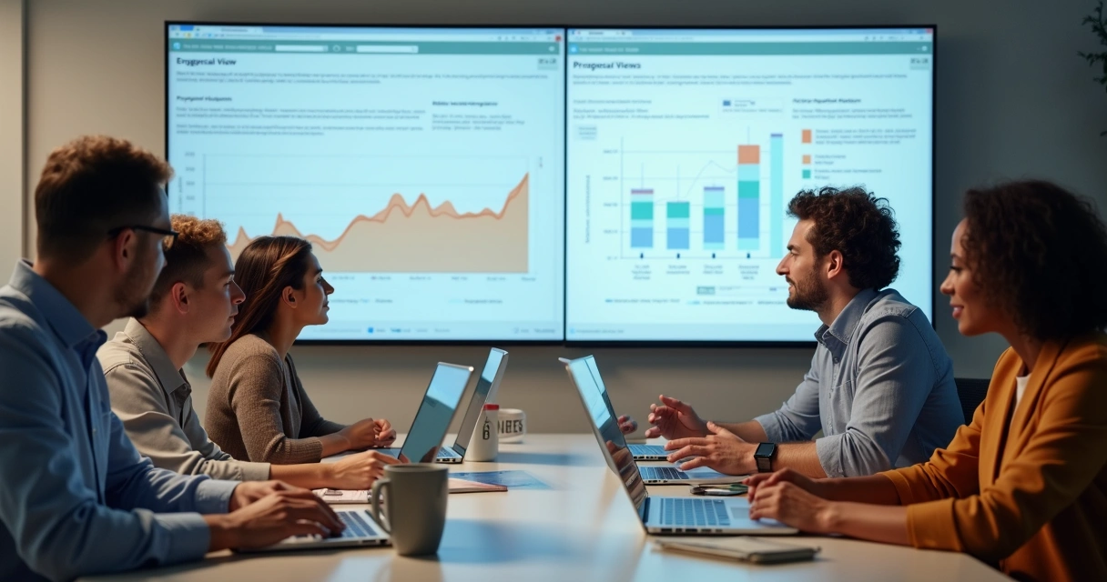 Time comercial analisando engajamento de propostas interativas 