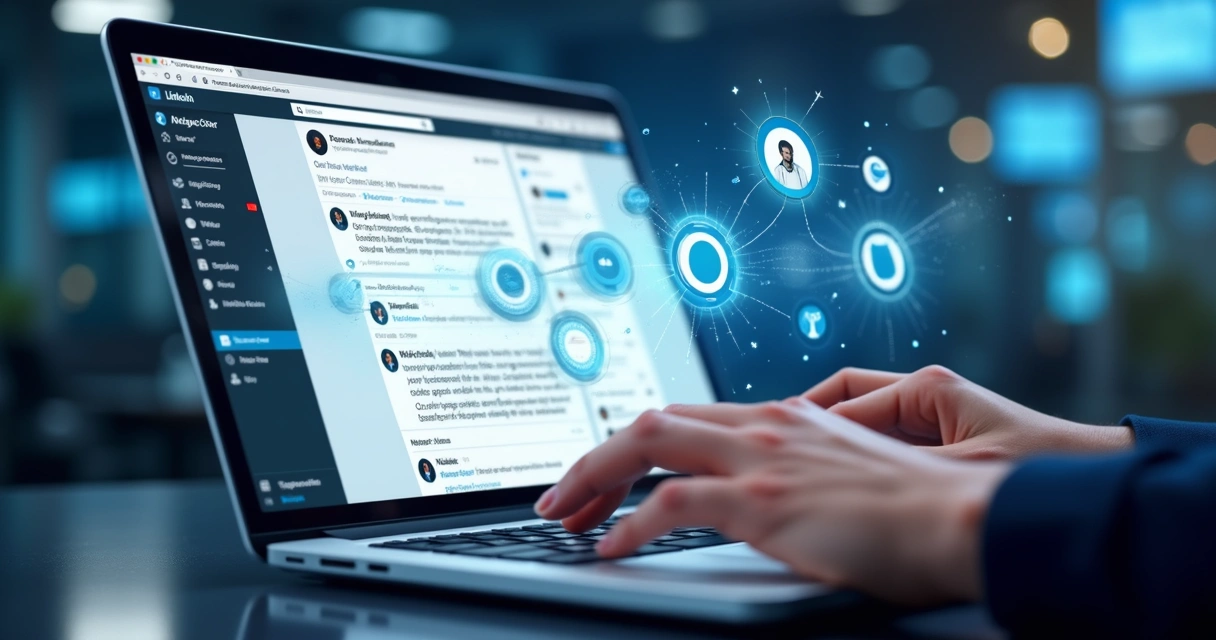 Pessoa interagindo em post do LinkedIn com reações e comentários intuitivos 