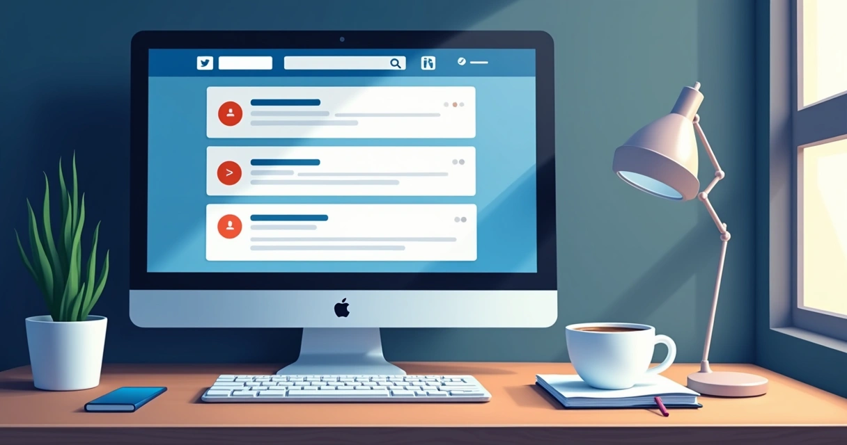 Notificações de engajamento do LinkedIn em tela de computador 