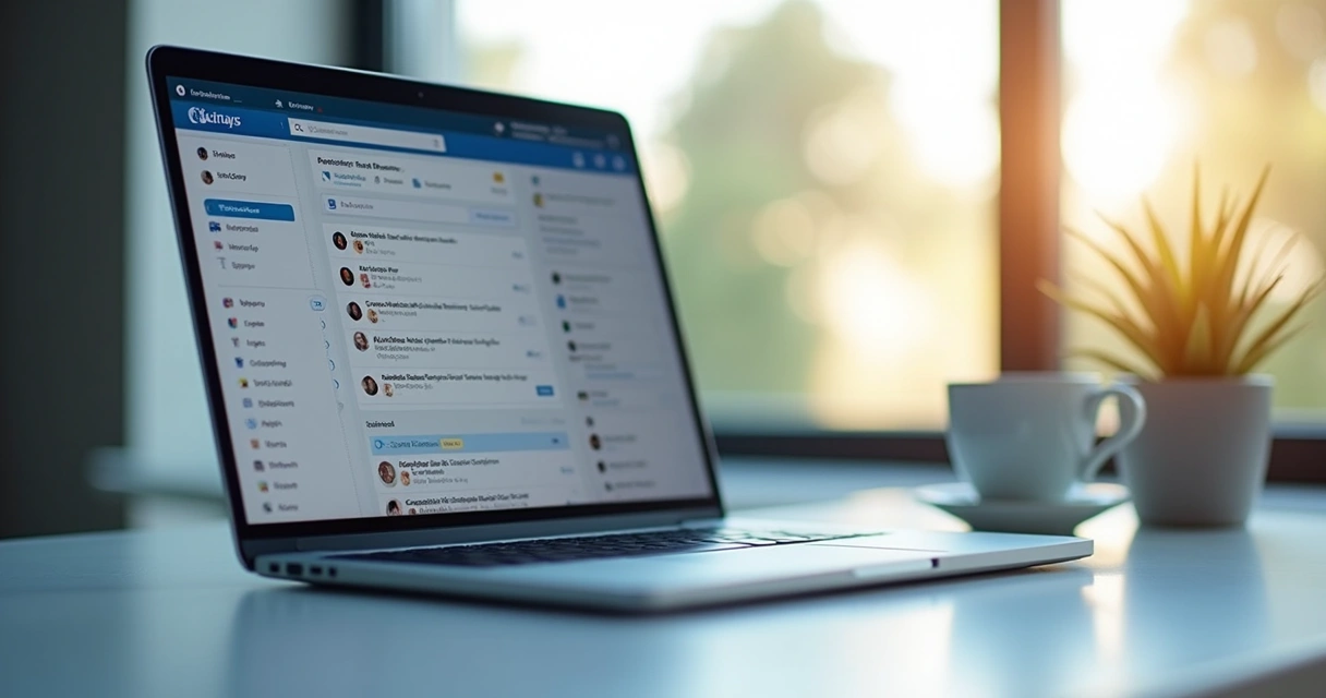 Interações no LinkedIn com captação de leads em tela de computador 