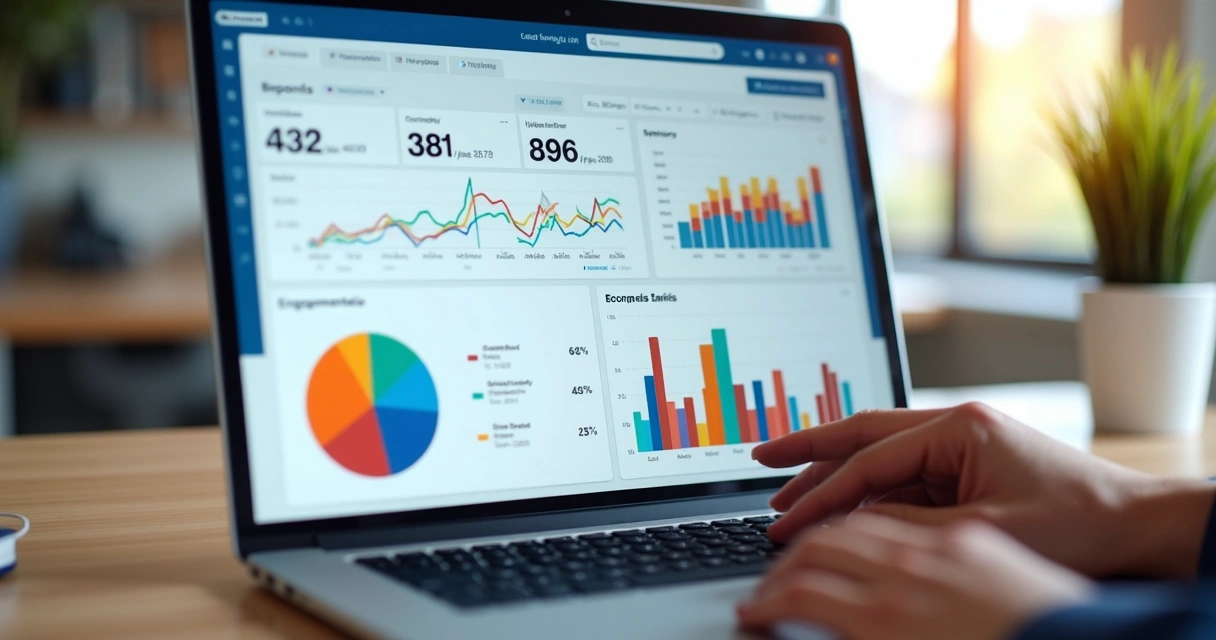 Dashboard de métricas mostrando curtidas, comentários e compartilhamentos no LinkedIn 