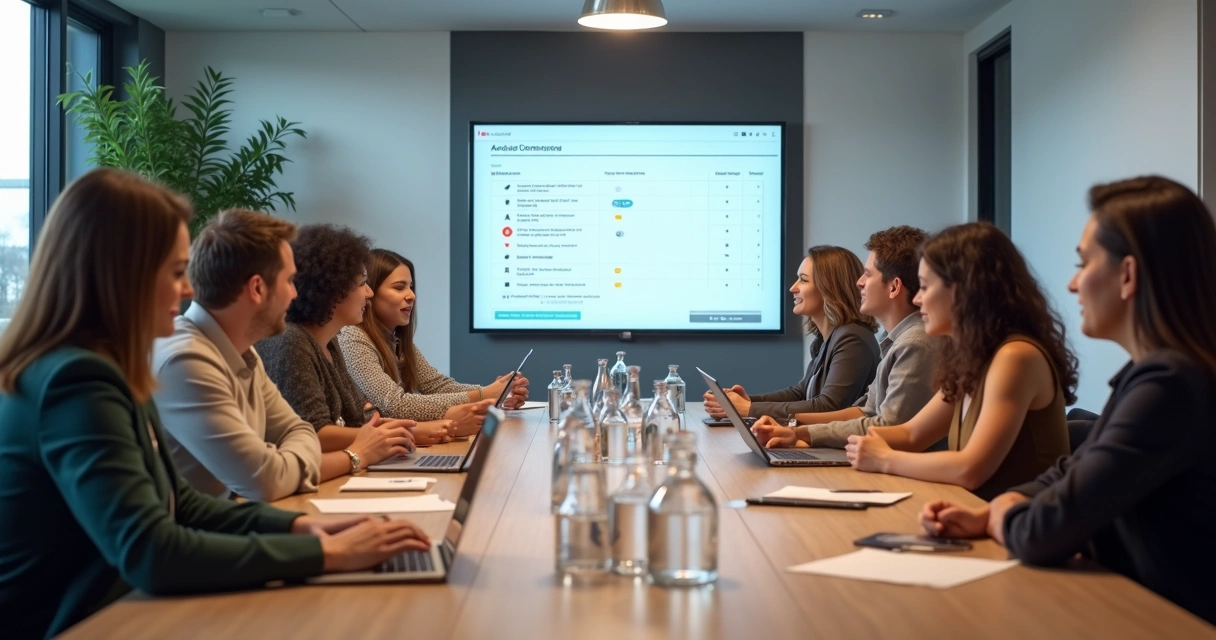 Moradores participando de assembleia de condomínio moderna 