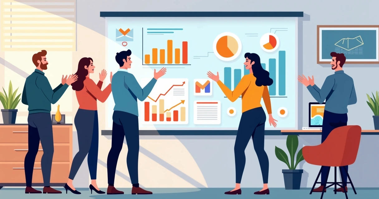 Captação de Leads: 10 Estratégias Digitais Para SaaS Parceiros engajados com painel digital de resultados