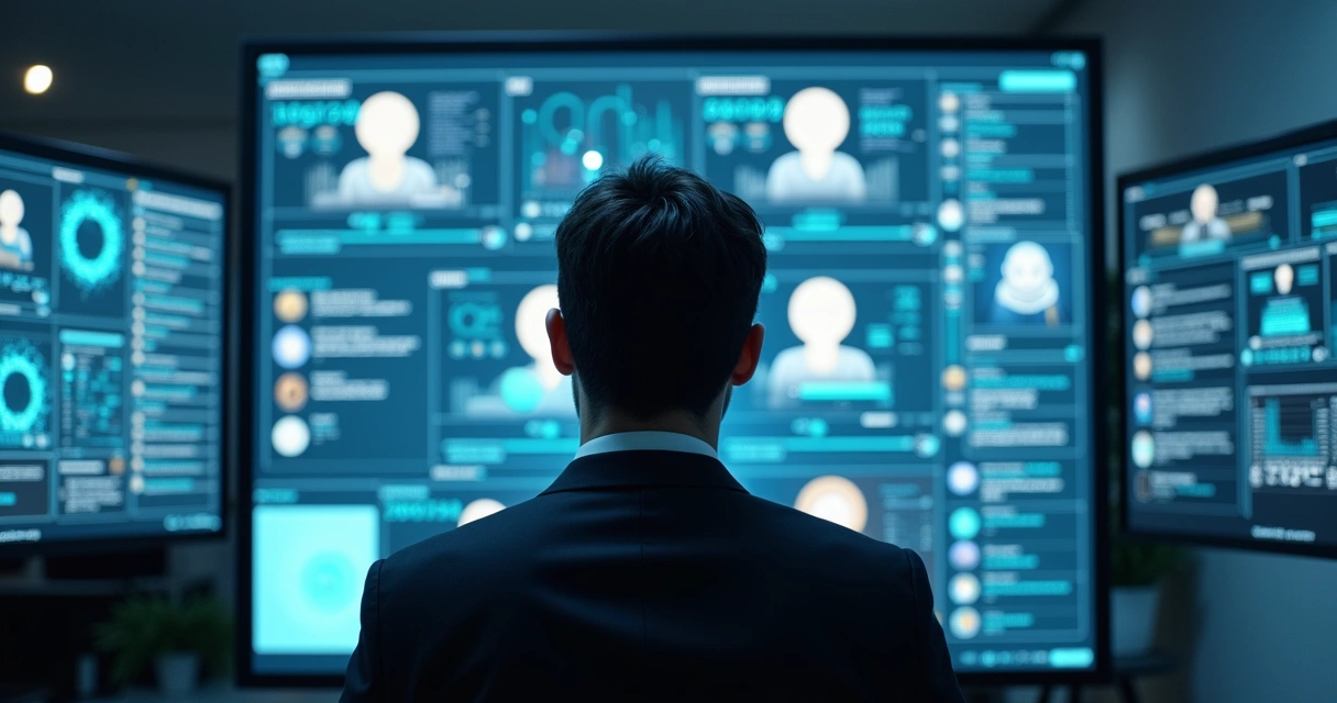 Pessoa observando informações de colaboradores em rede social corporativa