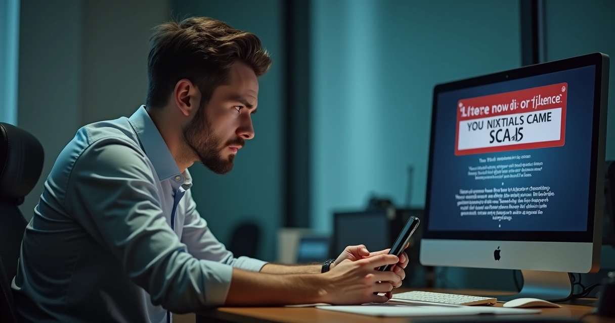 Pessoa em uma mesa recebendo ligação suspeita no celular 