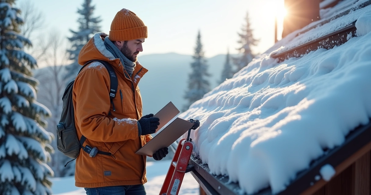 Engenheiro analisa telhado em região fria para instalação solar
