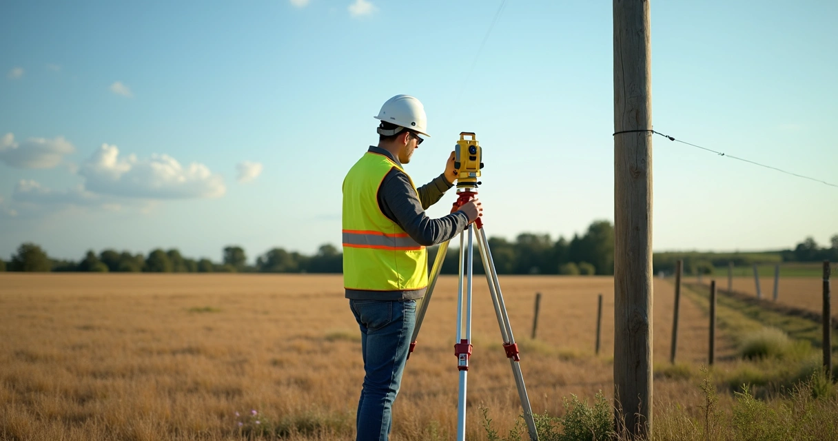 Engenheiro com equipamento de GPS em campo realizando georreferenciamento 