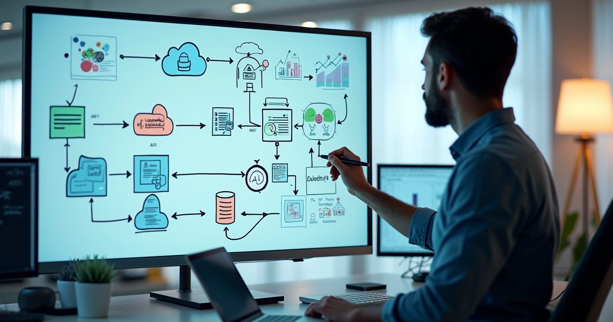 Engenheiro de dados trabalhando em projeto de integração de diversas fontes de dados 