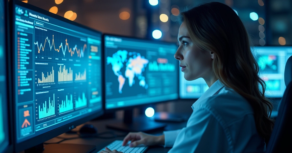 Profissional trabalhando em automação com IA para receita B2B