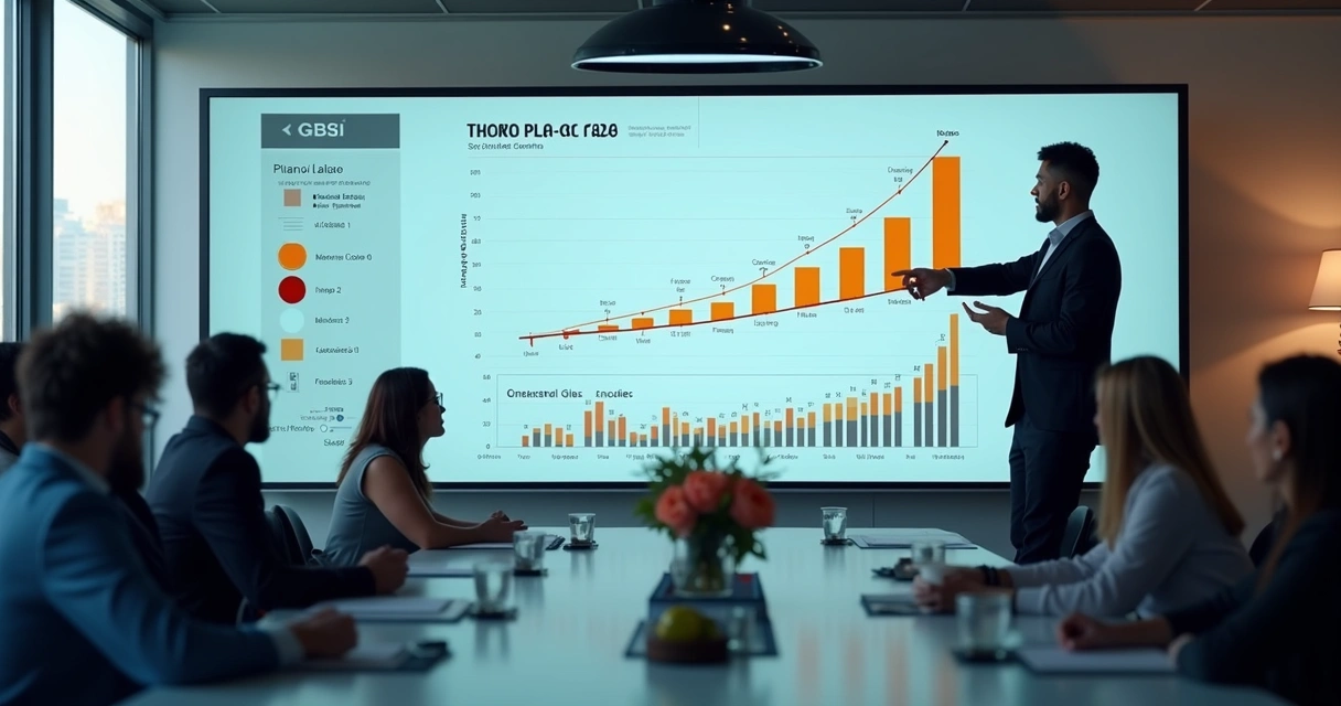 Engenheiro GTM apresentando plano de ação para equipes B2B 