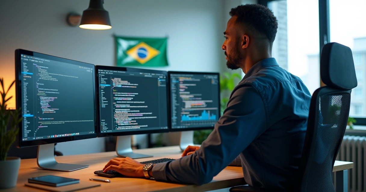 Profissional brasileiro criando sistema de geração de leads B2B