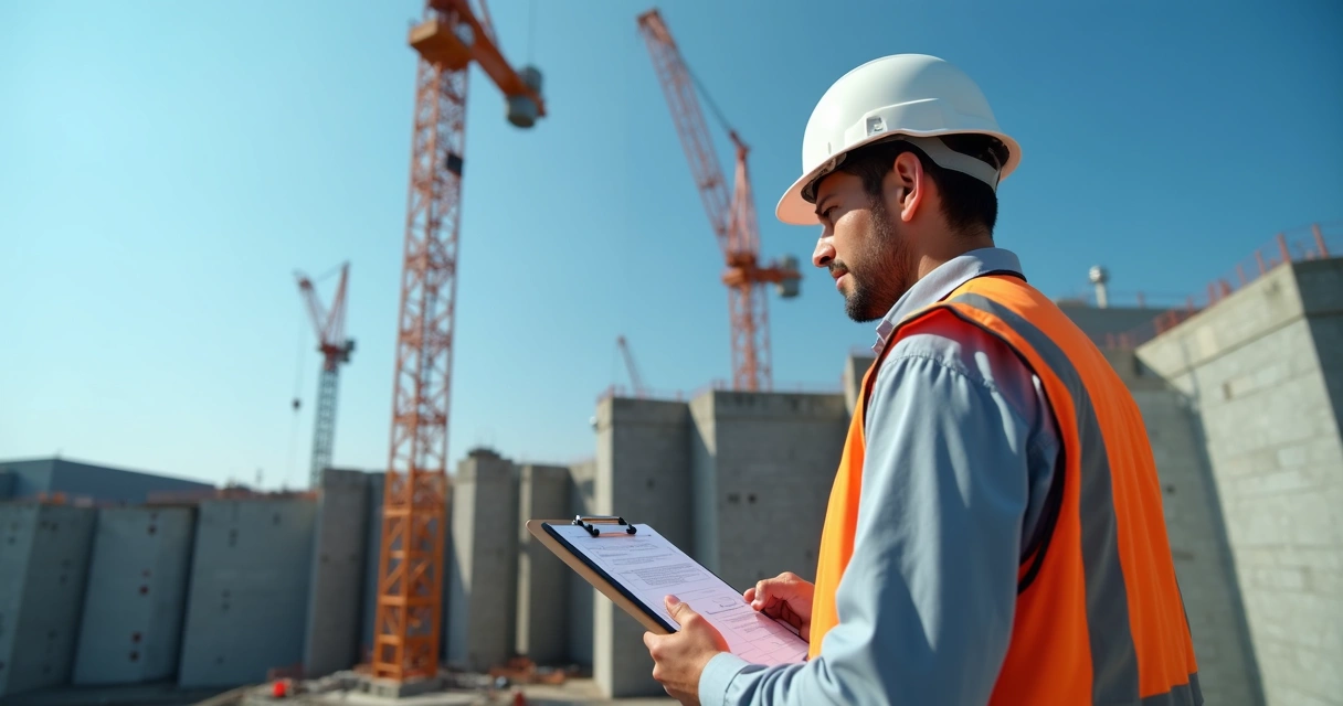 Engenheiro com capacete acompanhando obra de construção civil 