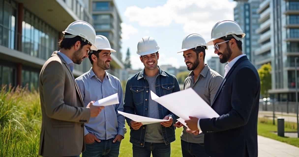 Grupo de estudantes de engenharia civil na Nova Zelândia trocando experiências 