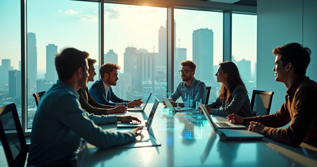 Engenheiros de software em reunião analisando gráficos de salários