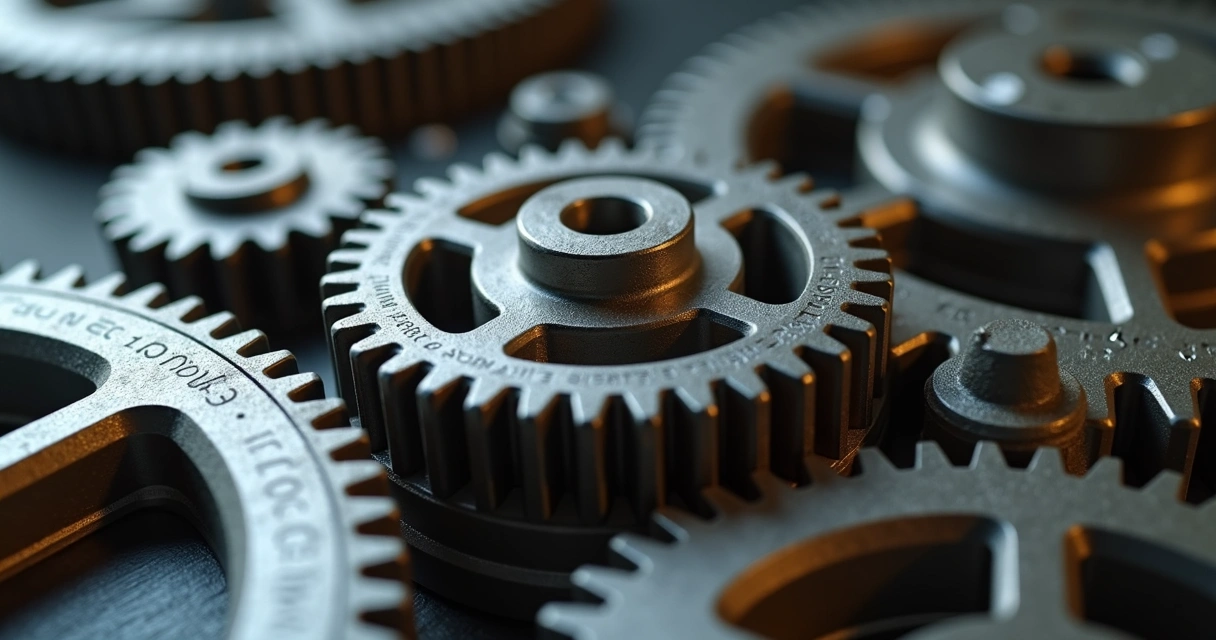 Engrenagens industriais representando complexidade 