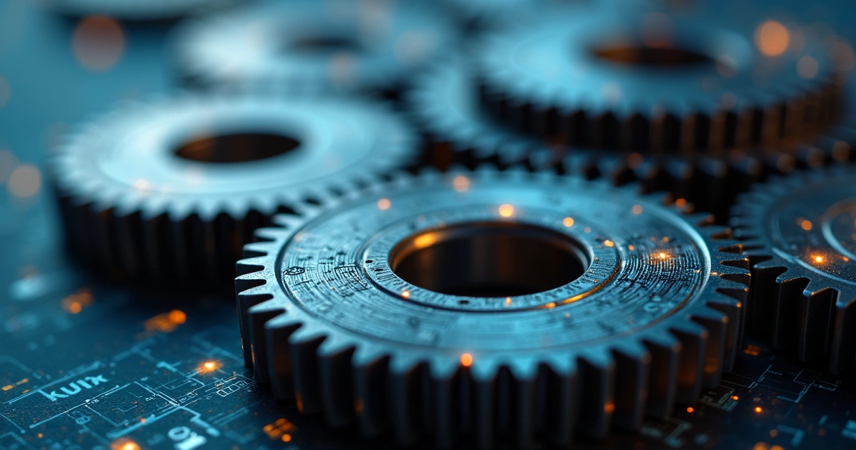 Engrenagens representando o funcionamento interno de sistemas automatizados de trade 