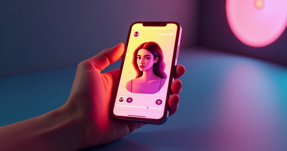 Celular exibindo vídeo vertical bem enquadrado 