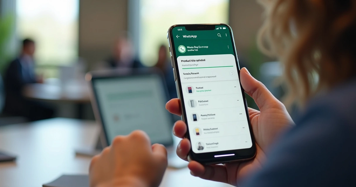 Enquete sobre lançamento de produto em tela de smartphone