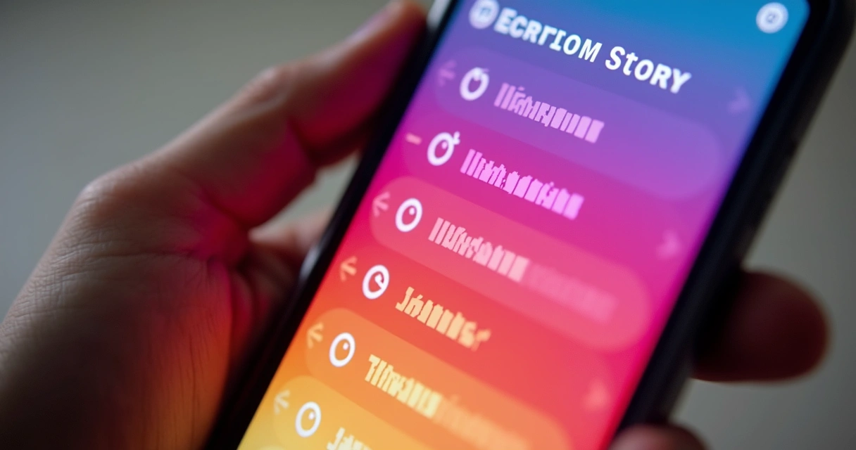 Tela de Stories do Instagram com enquete ativa e barras de votação coloridas. 