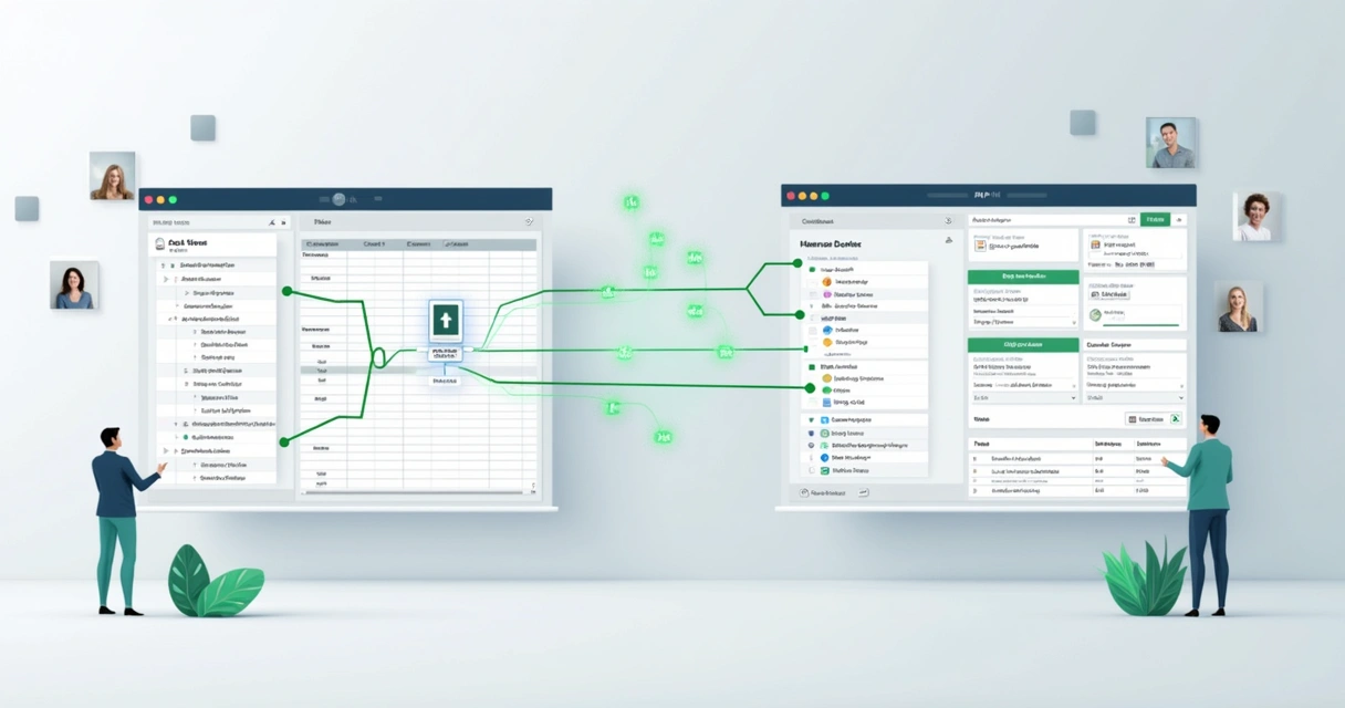Interface mostrando planilha e painel API conectados, com dados sendo atualizados 
