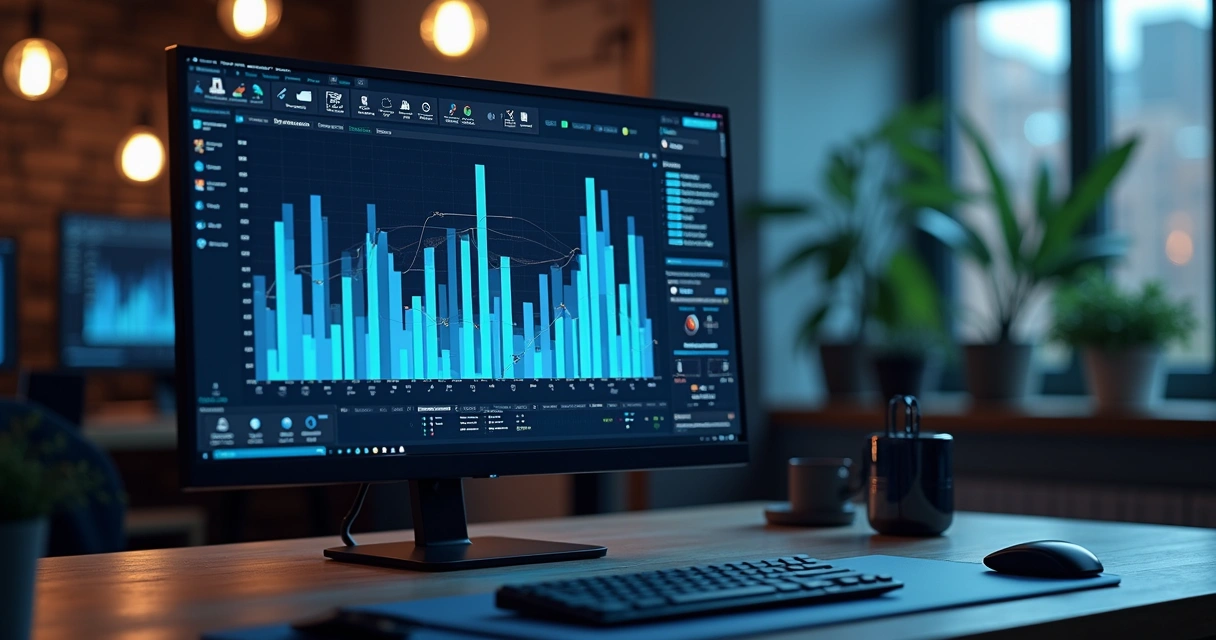 Tela de computador exibindo dados empresariais enriquecidos