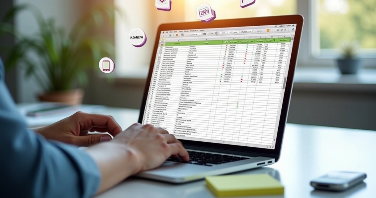 Planilha sendo enriquecida com dados de empresas e contatos 