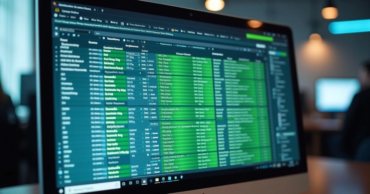 Planilha recebendo informações detalhadas em tempo real em tela de computador 