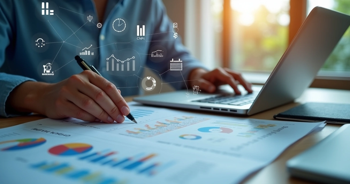 Planilhas e computadores mostrando enriquecimento de dados de empresas 