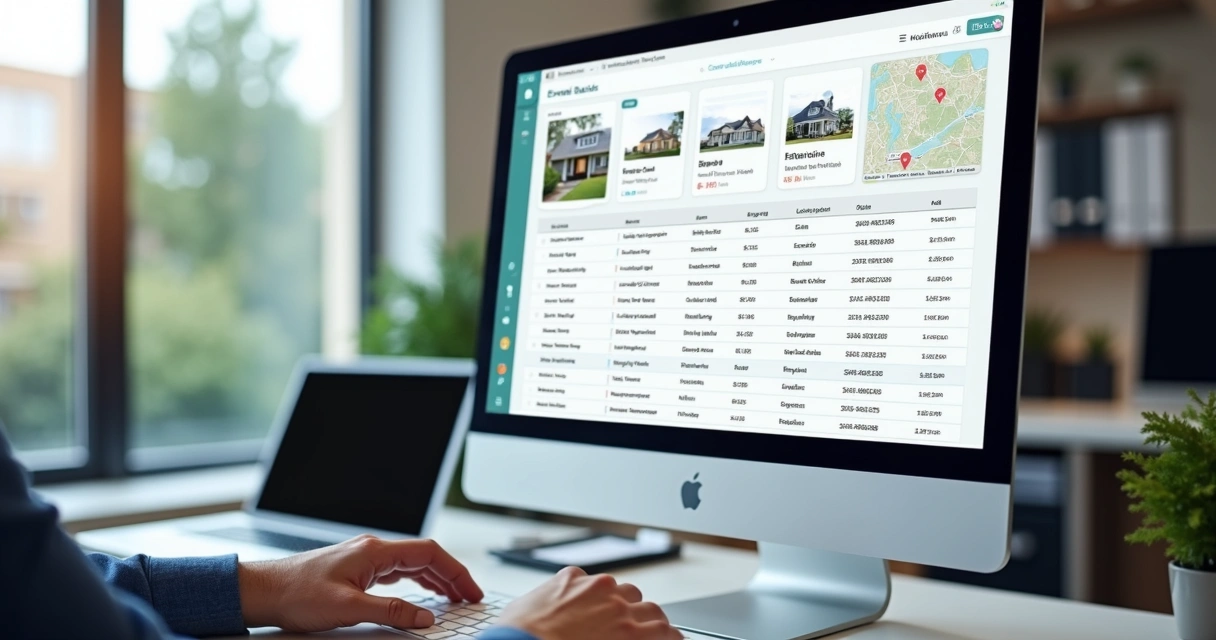 Tela de sistema mostrando enriquecimento de dados para leads imobiliários 