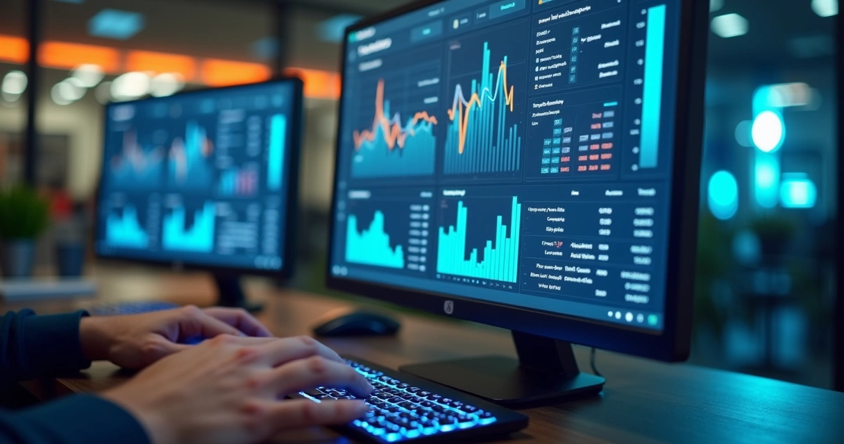 Tela de computador mostrando enriquecimento de dados de leads 