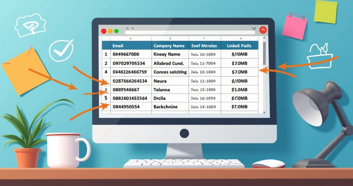 Como Gerar Leads Qualificados Usando Dados Cadastrais 3 Planilha de dados sendo enriquecida no computador