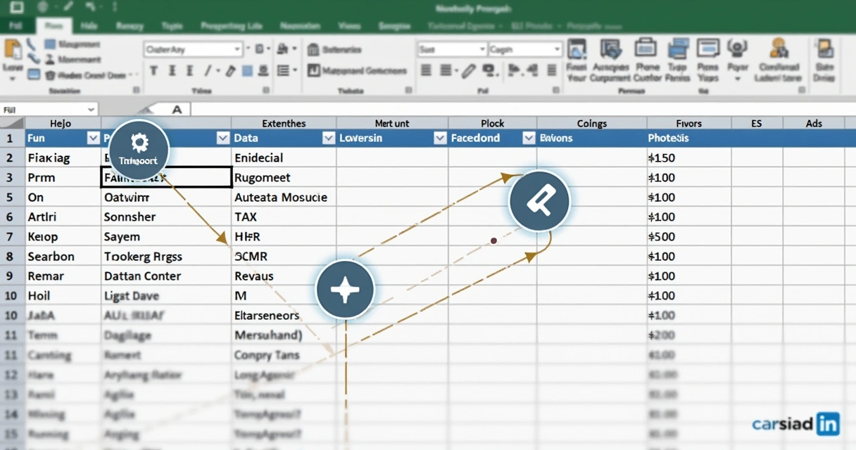Planilha digital sendo automaticamente enriquecida com dados 
