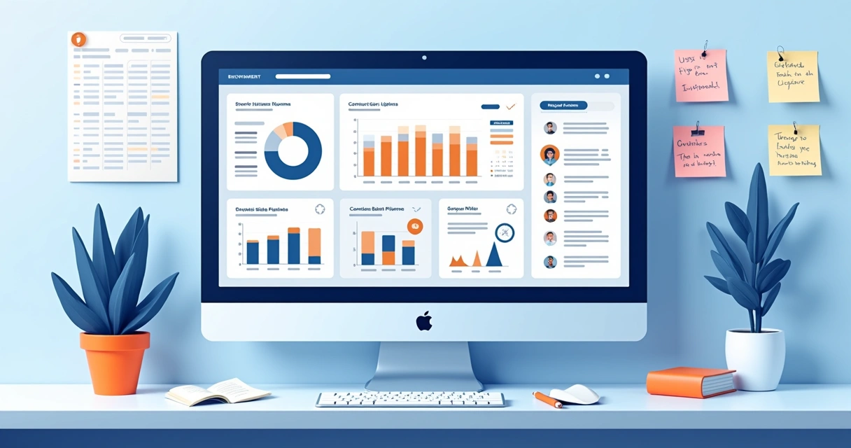 O que é prospectar: técnicas e métodos de prospecção B2B 3 Tela de computador com gráficos de enriquecimento de dados em prospecção