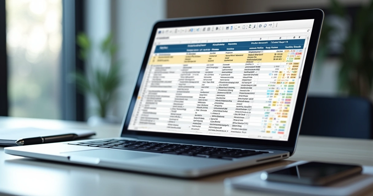 Planilha simples sendo preenchida automaticamente com dados detalhados 