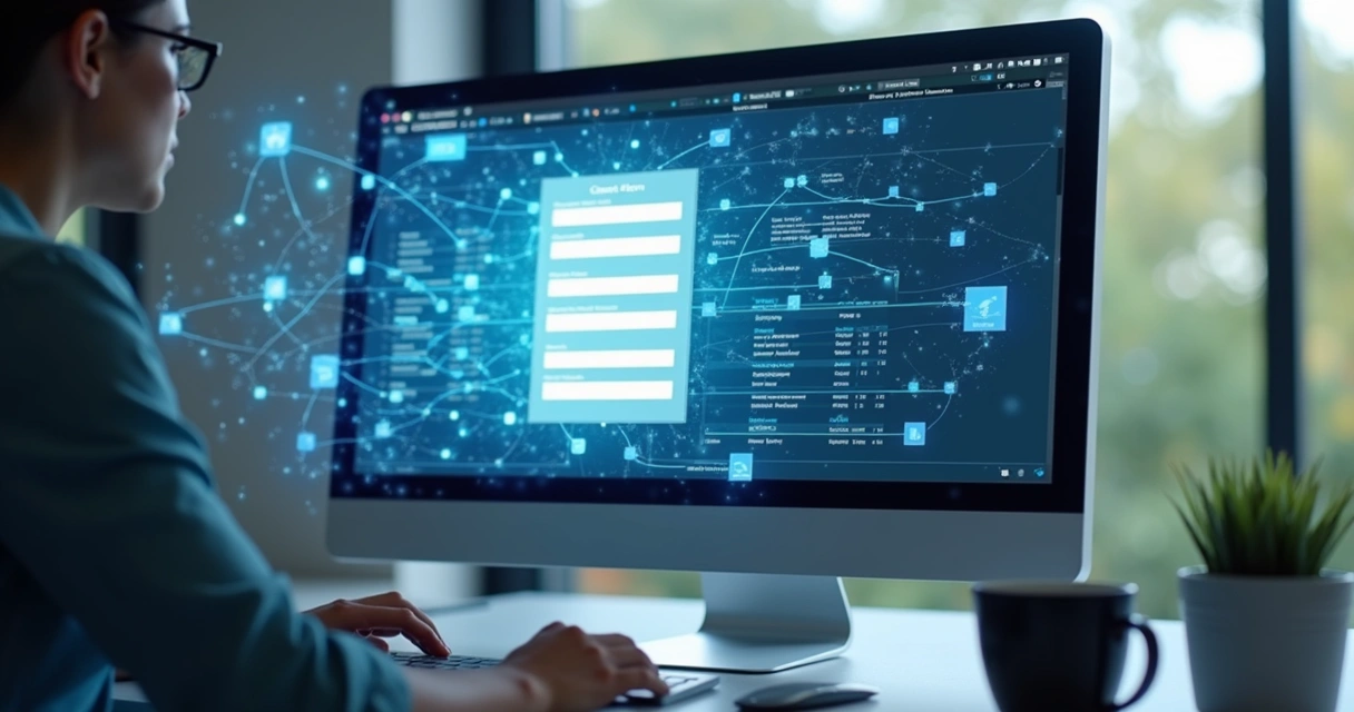 Tela digital mostrando enriquecimento de dados de lead 