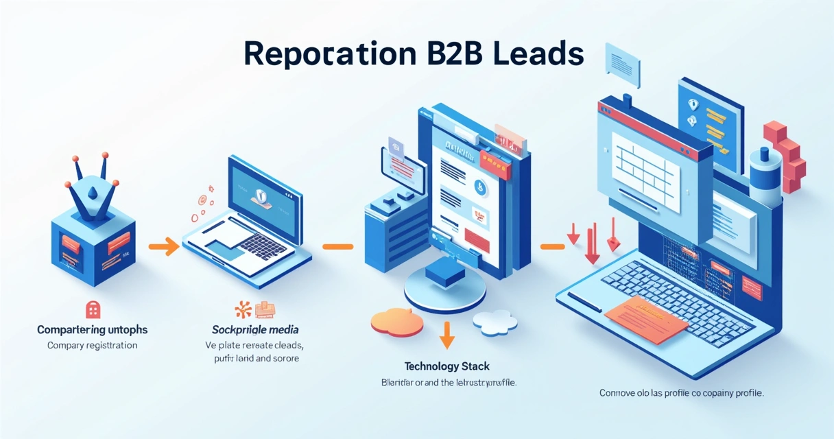 Processo de enriquecimento de leads B2B com dados públicos e technographics 