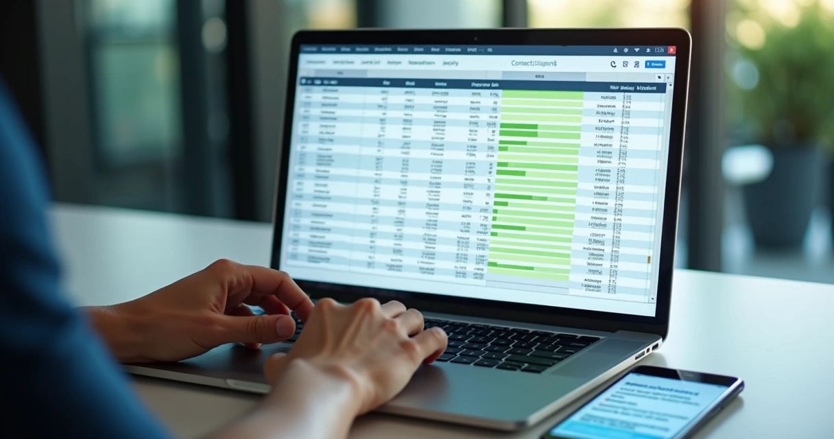Planilha digital sendo enriquecida automaticamente 