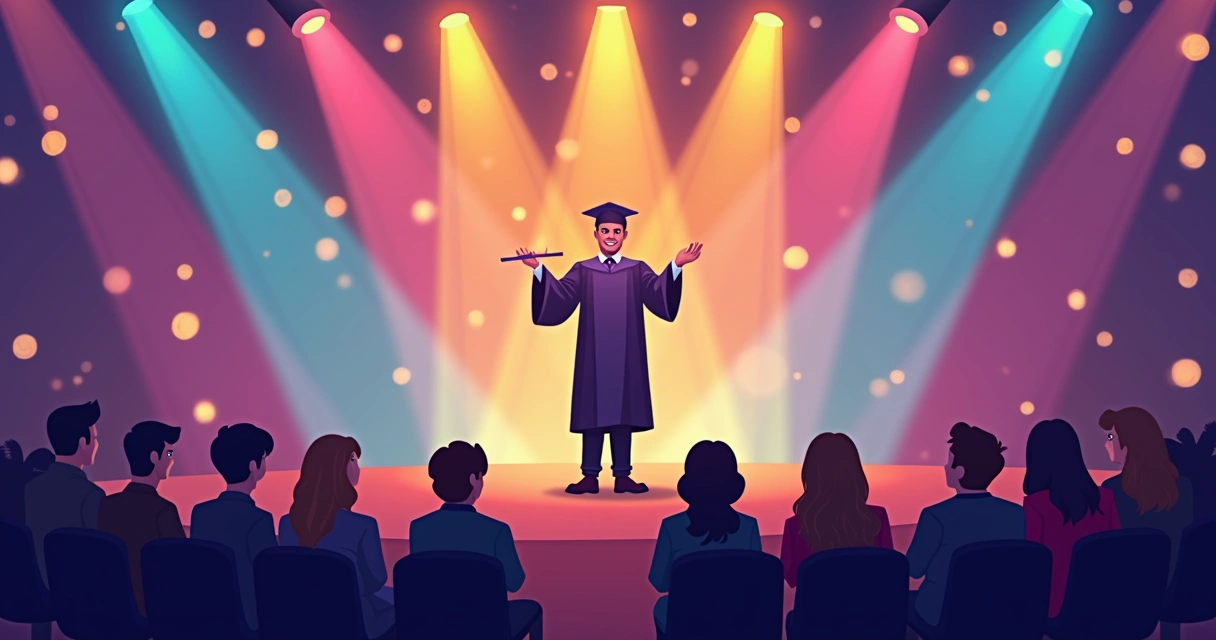 Entrega formal de diploma em placa metálica durante evento 