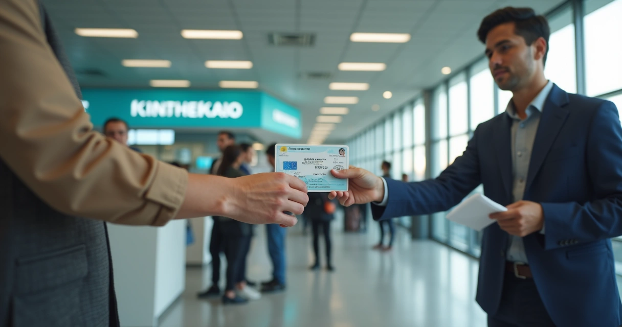 Pessoa entregando documento CNH no balcão do Detran