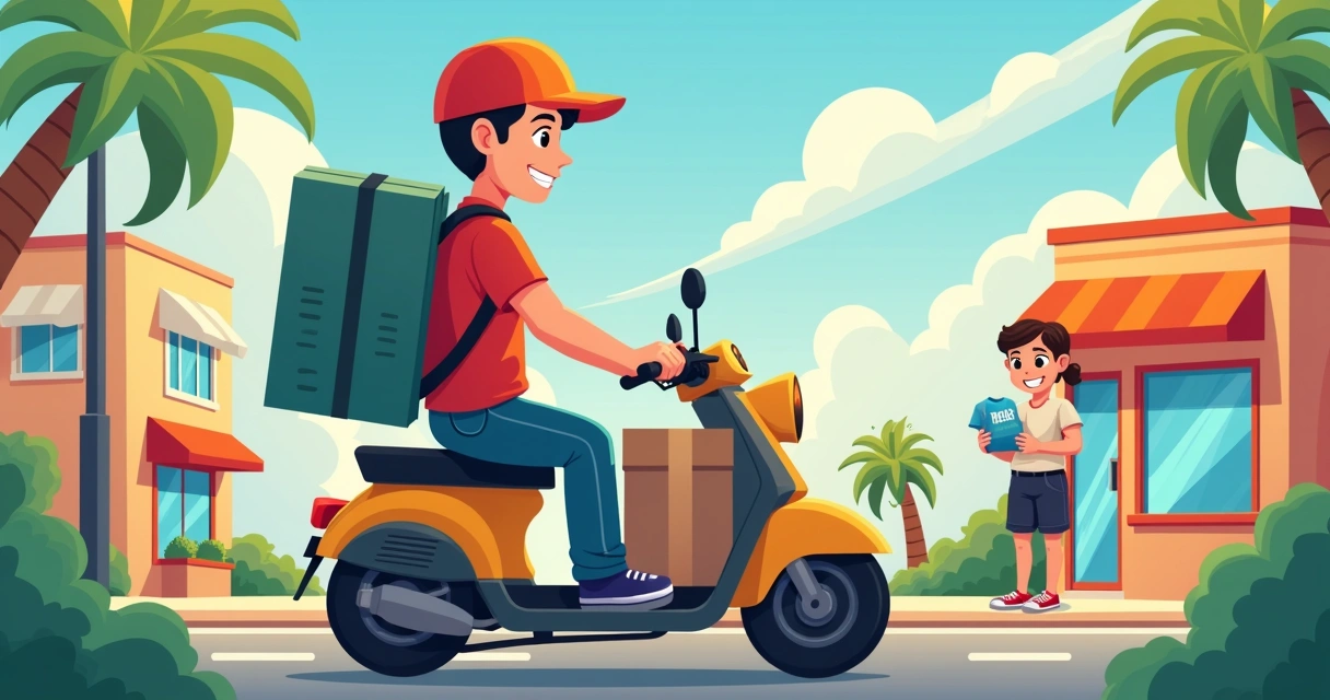 Motoboy entrega camisas personalizadas em Campo Grande RJ