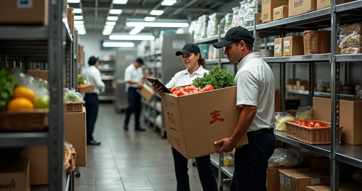 Insumos chegando para reabastecimento de cozinha