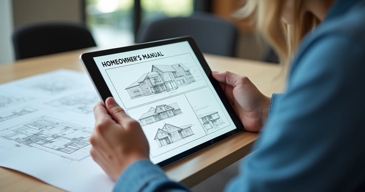 Manual do proprietário digital em tela de tablet 