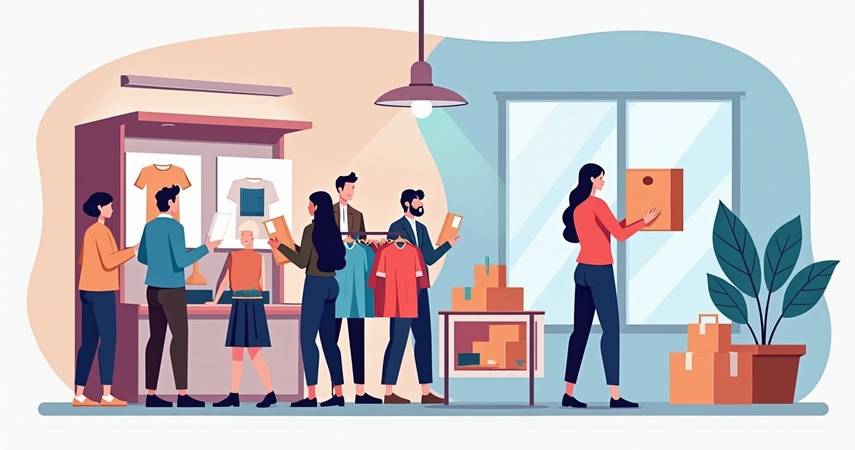 Comparação entre comprar shopping e receber online 