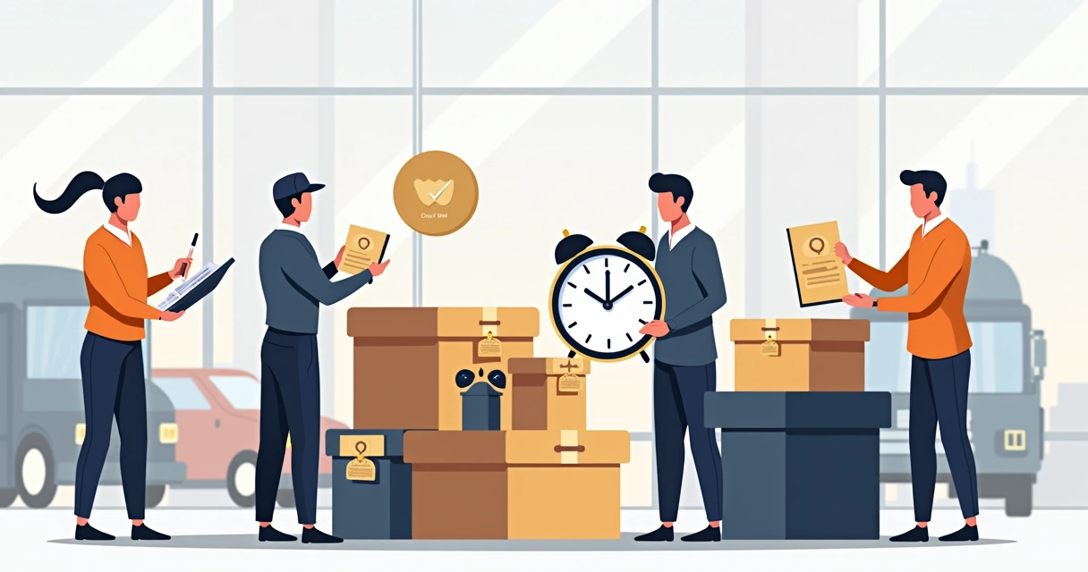 Equipe embalando placas de homenagem para entrega urgente 